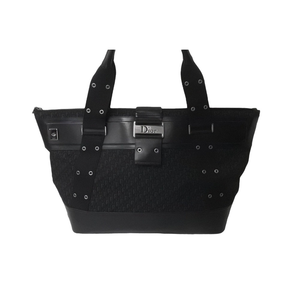 Christian Dior Tote Bag Street Chic Logo Oblique Canvas Leather - Picture 2 of 9